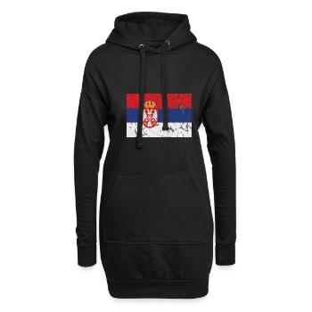 Serbie - Sweat-shirt à capuche long Femme - noir - Devant