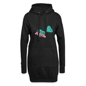 Papa Justin - Sweat-shirt à capuche long Femme - noir - Devant