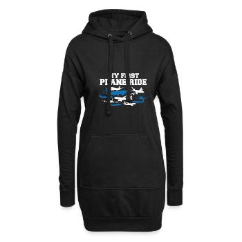 Voyage de vacances en solo Mon premier avion - Sweat-shirt à capuche long Femme - noir - Devant