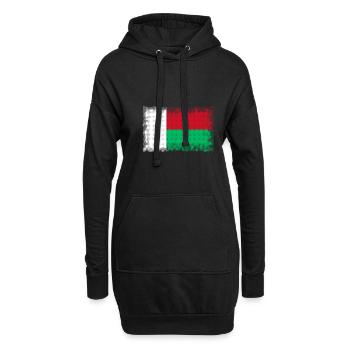 Drapeau de Madagascar - Sweat-shirt à capuche long Femme - noir - Devant