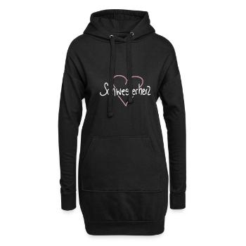 Sister Schwester Schwesterherz - Hoodie-Kleid - Schwarz - Vorne