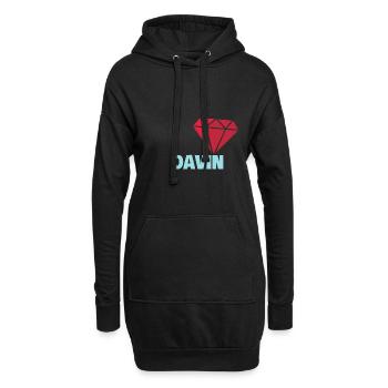 Geschenk für Davin - Hoodie-Kleid - Schwarz - Vorne