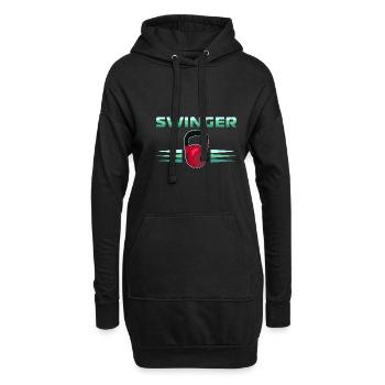 Kettlebell Bodybuilder Muskel Gym Sportler - Hoodie-Kleid - Schwarz - Vorne