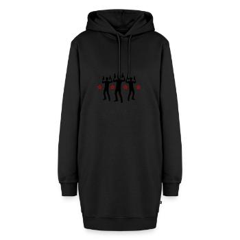 Crew Party Gruppe - Hoodie-Kleid - Schwarz - Vorne - AI Model Female 172 light (172cm)