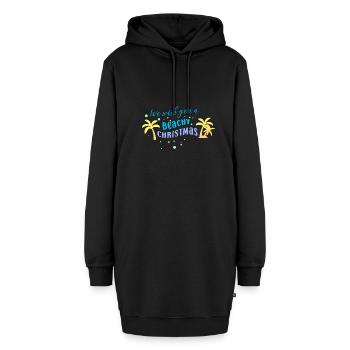 Wir wünschen Ihnen eine strandige Weihnachten im J - Hoodie-Kleid - Schwarz - Vorne