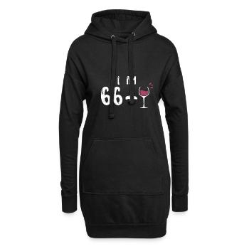 J’ai 66 ans + 1 - 67e anniversaire - Sweat-shirt à capuche long Femme - noir - Devant