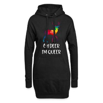 DEER deer queer LGBTQ funny gift idea - Hoodie Dress - black - Front