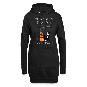 That's What I Do Katzen Liebhaber Gitarren Spruch - Hoodie-Kleid - Schwarz - Vorne