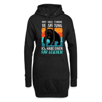 Bär Bären Raubtier - Hoodie-Kleid - Schwarz - Vorne
