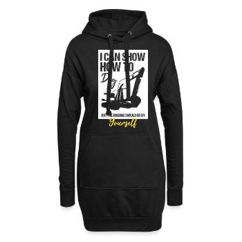 Baggerführer für Bagger Sandbagger - Hoodie-Kleid - Schwarz - Vorne