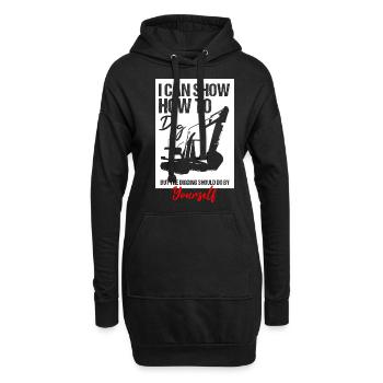 Baggerrückenbagger für Baggerfahrer - Hoodie-Kleid - Schwarz - Vorne