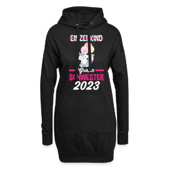Schwester 2023 - Hoodie-Kleid - Schwarz - Vorne