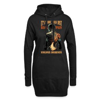 C’est plus que des maux de dos, une sensibilisation à la scoliose 10 - Sweat-shirt à capuche long Femme - noir - Devant