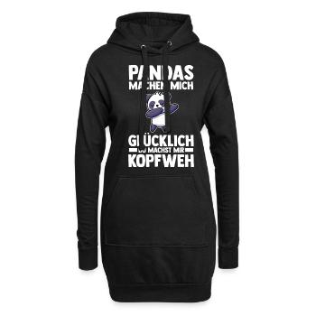 Pandabär Panda - Hoodie-Kleid - Schwarz - Vorne