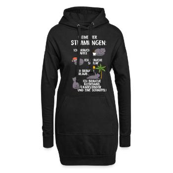 Meine Vier Stimmungen - Hoodie-Kleid - Schwarz - Vorne