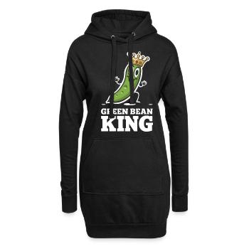 Grüne Bohnen - Hoodie-Kleid - Schwarz - Vorne