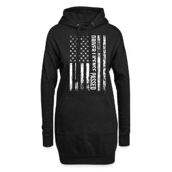 Permis de conduire American Flag Réussi Examen de conduite - Sweat-shirt à capuche long Femme - noir - Devant