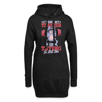 I Think My Trainer Is Trying To Kill Me 14 - Hoodie-Kleid - Schwarz - Vorne