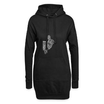 Lapin lapin nain - Sweat-shirt à capuche long Femme - noir - Devant