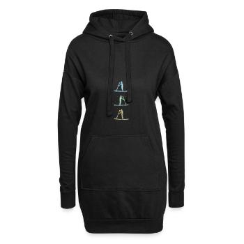 Retro Stand Up Paddling Paddling debout cadeau - Sweat-shirt à capuche long Femme - noir - Devant