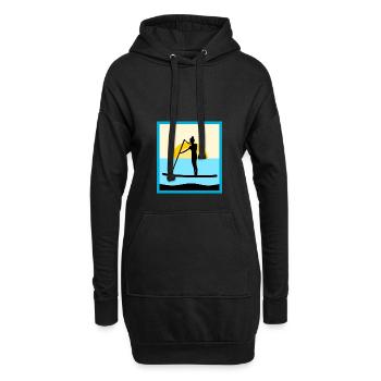 Stand Up Paddling cadeau illustration mer - Sweat-shirt à capuche long Femme - noir - Devant