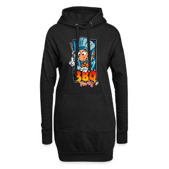 Barbecue Party - Sweat-shirt à capuche long Femme - noir - Devant