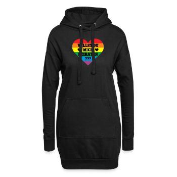 Willst Du Mich Heiraten Regenbogen Hochzeit Antrag - Hoodie-Kleid - Schwarz - Vorne