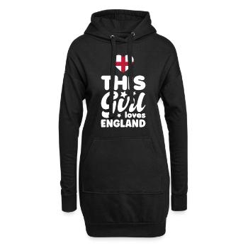 England Flagge Vintage Englische Fahne UK GB - Hoodie-Kleid - Schwarz - Vorne