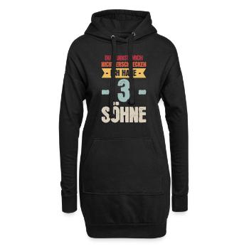 Papa 3 Söhne Familie Drei Söhne Geschenk - Hoodie-Kleid - Schwarz - Vorne