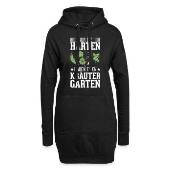 Die Harten Haben Kräutergarten Gartenarbeit - Hoodie-Kleid - Schwarz - Vorne