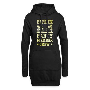 Berlin Party Crew - Hoodie-Kleid - Schwarz - Vorne