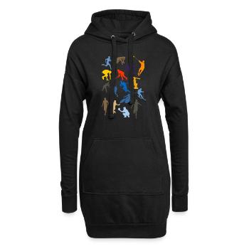 sportif - Sweat-shirt à capuche long Femme - noir - Devant