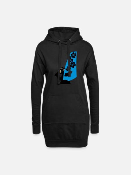 windsurfer - Hoodie-Kleid - Schwarz