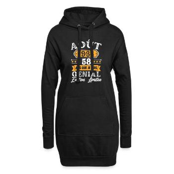 Cadeau D'anniversaire 58 Ans Août 1964 Rétro - Sweat-shirt à capuche long Femme - noir - Devant
