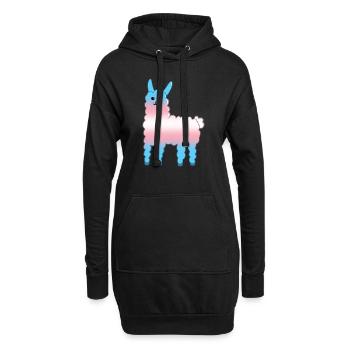 Lama Trans - Sweat-shirt à capuche long Femme - noir - Devant