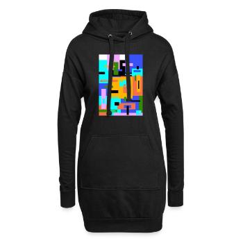 Abstrakte Malerei - Hoodie-Kleid - Schwarz - Vorne