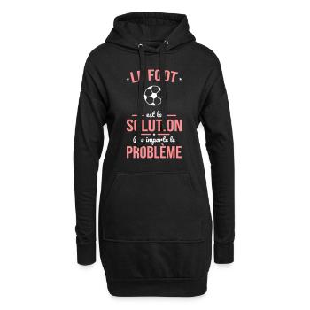 Le foot est la solution peu importe le problème - Sweat-shirt à capuche long Femme - noir - Devant