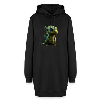 Kleiner Süßer Drache 13 - Hoodie-Kleid - Schwarz - Vorne