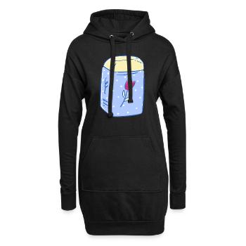 pot senteur fleur. - Sweat-shirt à capuche long Femme - noir - Devant