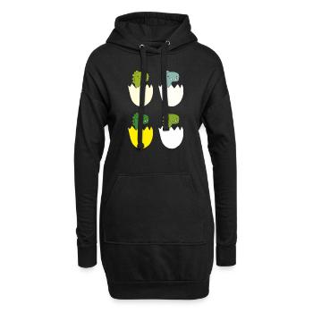 dino baby 4 fach - Hoodie-Kleid - Schwarz - Vorne