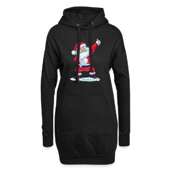 funny santa claus dab - Sweat-shirt à capuche long Femme - noir - Devant