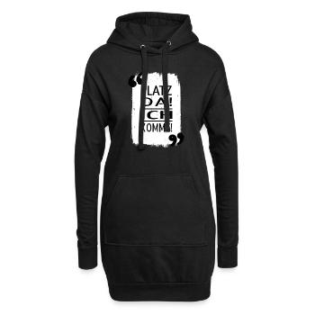 statement frage lustiger spruch begeisterung - Hoodie-Kleid - Schwarz - Vorne