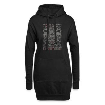 Scandinavie nordique rétro viking mythologie mystique - Sweat-shirt à capuche long Femme - noir - Devant