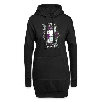 spitz - Hoodie-Kleid - Schwarz - Vorne