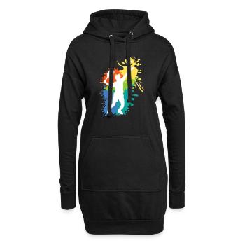 Schöne Tennis Grafik Design Geschenkidee - Hoodie-Kleid - Schwarz - Vorne