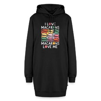 L’amour pour les macarons - Sweat-shirt à capuche long Femme - noir - Devant