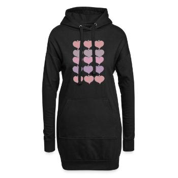 Motif de pendentif coeur - Sweat-shirt à capuche long Femme - noir - Devant