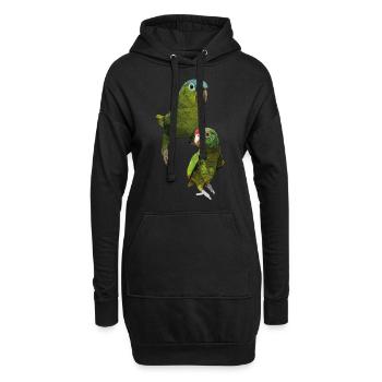 Perroquets amazoniens - Sweat-shirt à capuche long Femme - noir - Devant