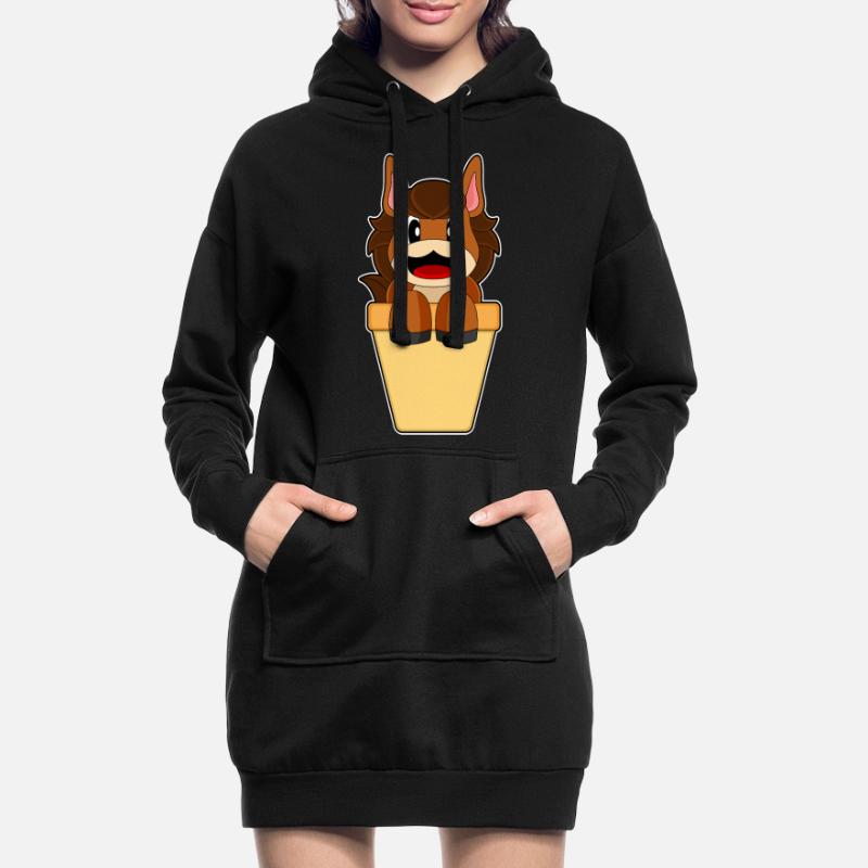 Cornet de glace de cheval Sweat-shirt à capuche long Femme