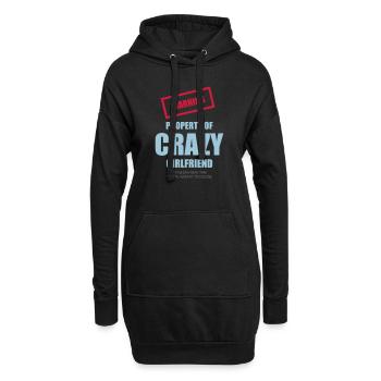 Crazy girlfriend humour Cadeau de dictons drôles - Sweat-shirt à capuche long Femme - noir - Devant